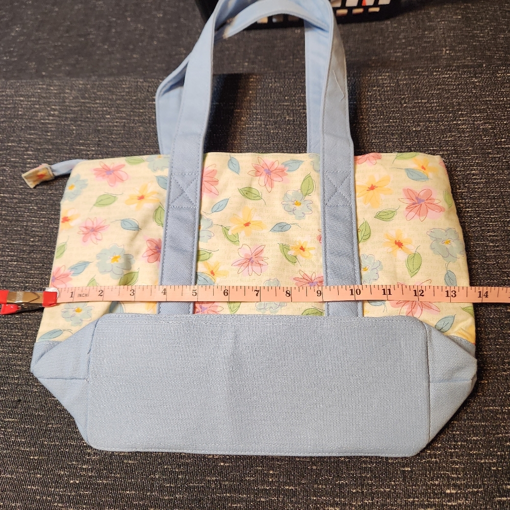 Longaberger Basket Mother's Day Blue Floral Tote Bag Multipurpose - Picture 8 of 11